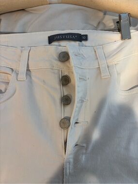 Just USA Women's High-Rise White Button-Fly skinny Jeans LIKE NEW